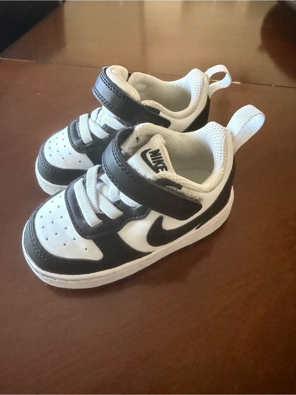 Nike Kids Black and White Velcro Toddler Sneakers